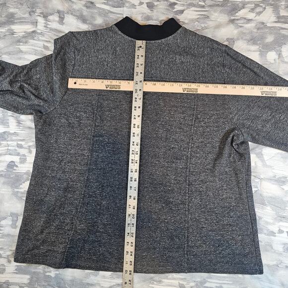 Bob Mackie Wearable Art Black Sequine Wings Gray Full Zip Jacket Women's XL Gift - Picture 5 of 8